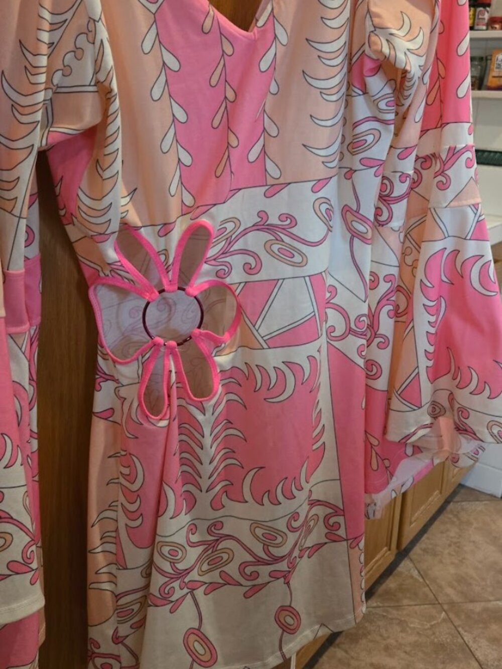 Vintage 60's Dress~ Hot Pink/White/black